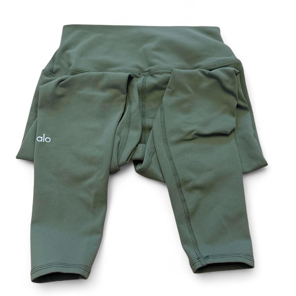 Alo Yoga High Waist Airbrush Leggings Olive Green  Womens XS